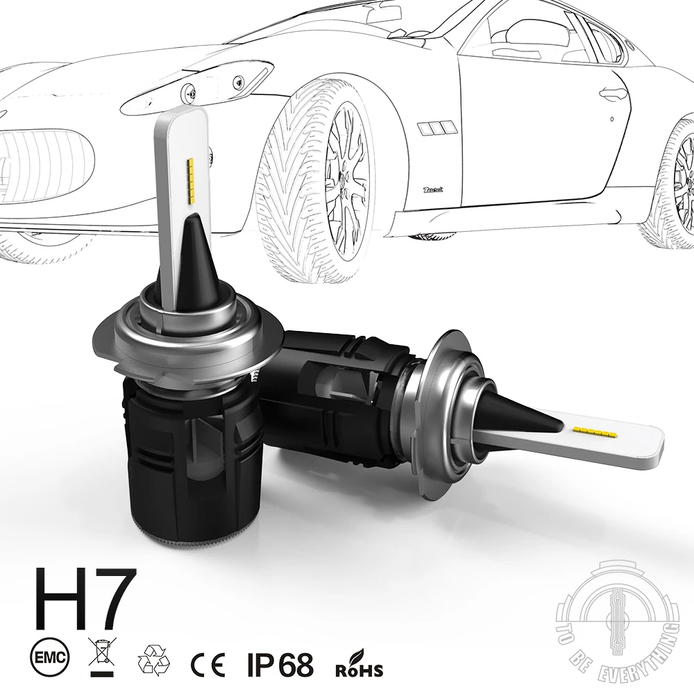 1 комплект H7 Bullet B6 светодиодный для переоборудования фар 42 Вт 5200LM CSP Y11 чипы все в