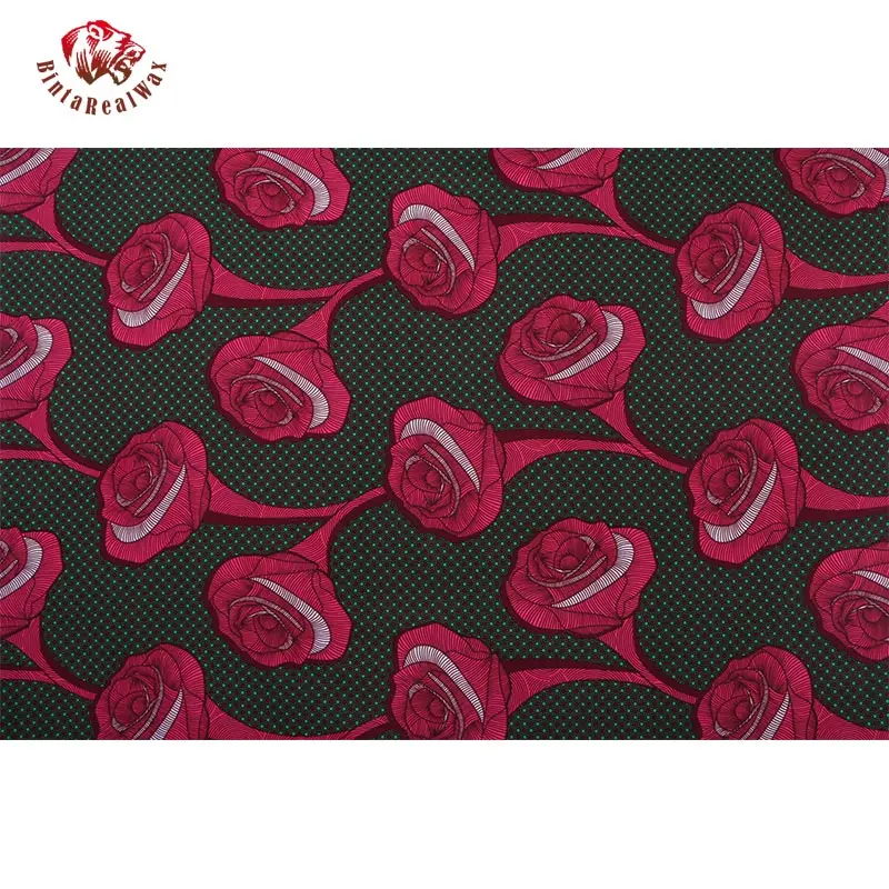 Bintarealwax 6 цветов африканская ткань розовый узор материал из Анкары и полиэстера