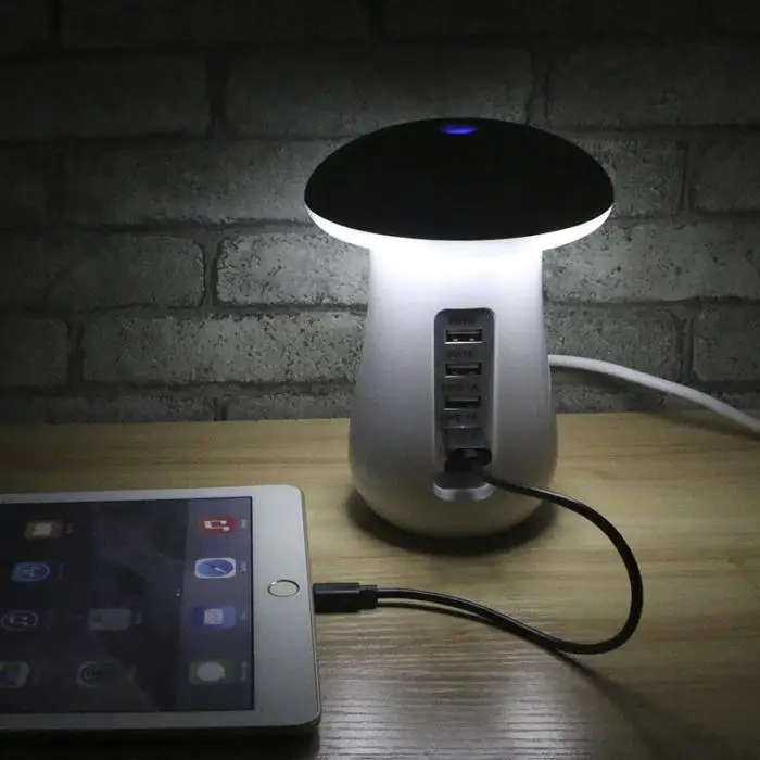 1 шт. зарядная док-станция 5 USB порт QC3.0 зарядная станция с грибной светильник EM88