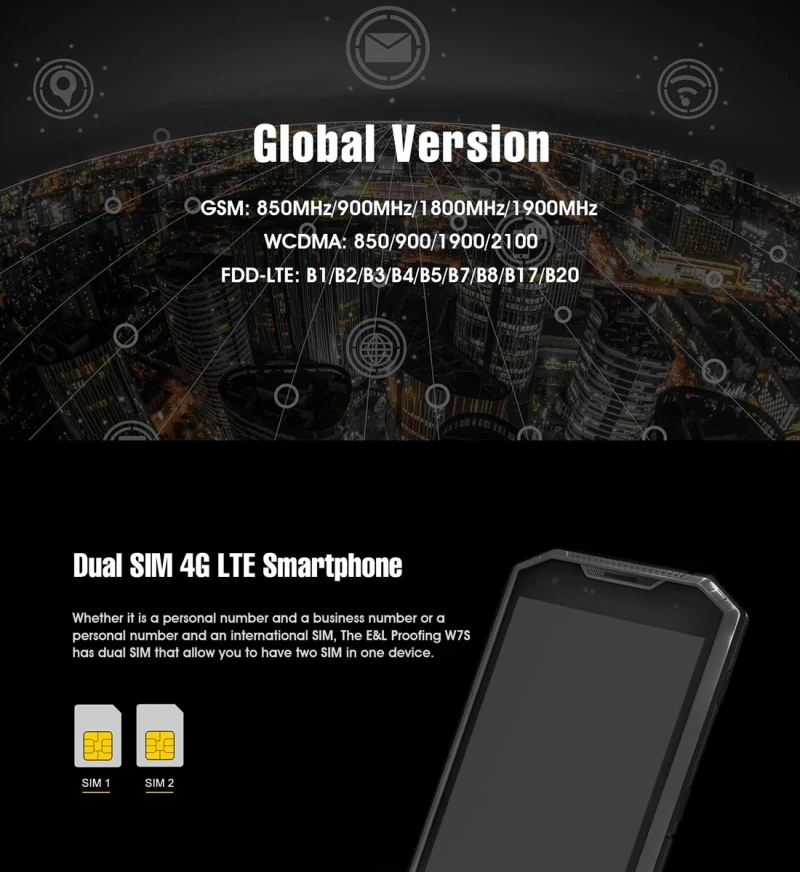 KXD E& L PROFY W7S смартфон 5,0 дюймов 2 ГБ+ 16 Гб Dual SIM 4G мобильный телефон MTK67 MIL-STD-810G Сертификация