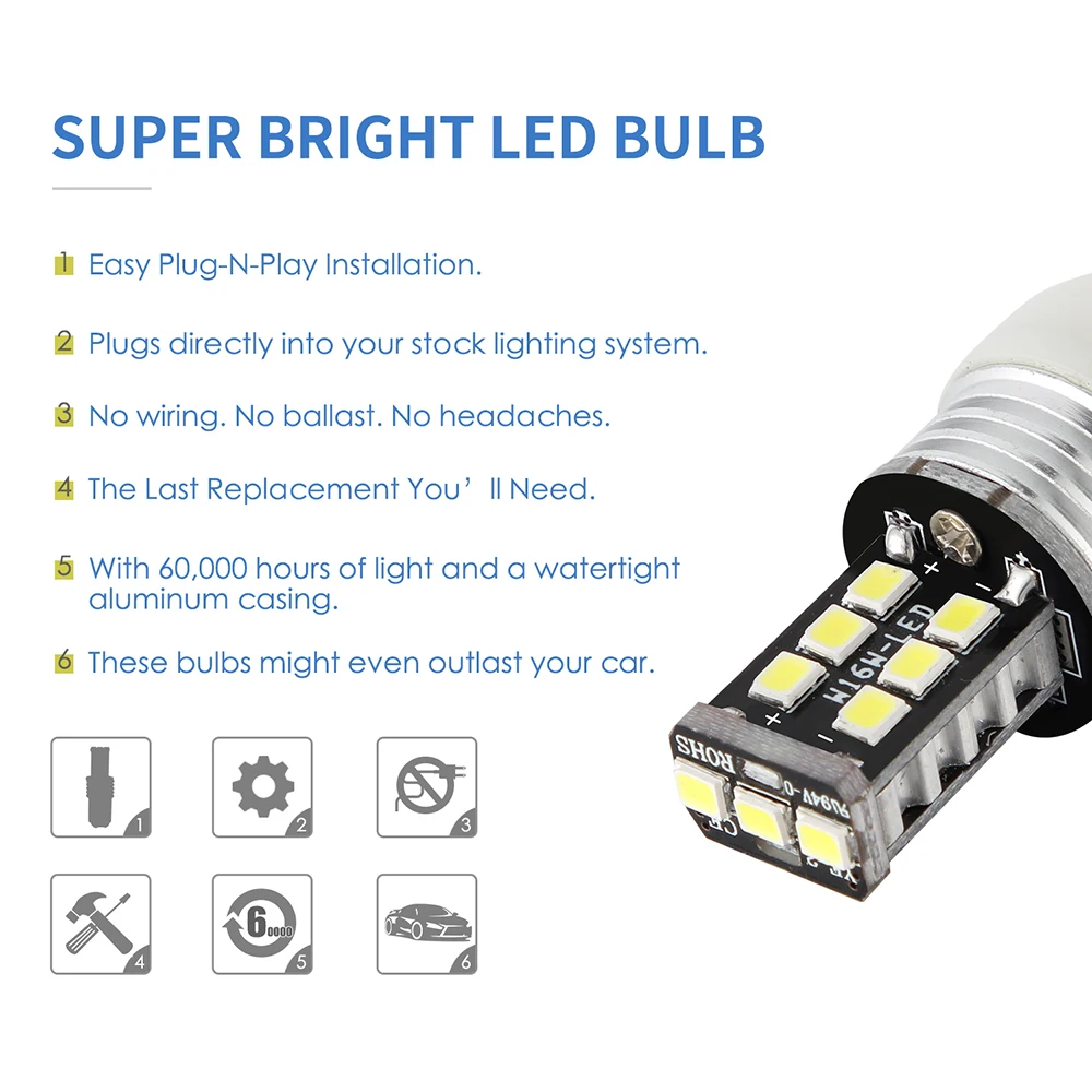 Светодиодный фонарь заднего хода 15SMD 6000k 1156 1157 T20 2 шт. автомобильные аксессуары 12 В