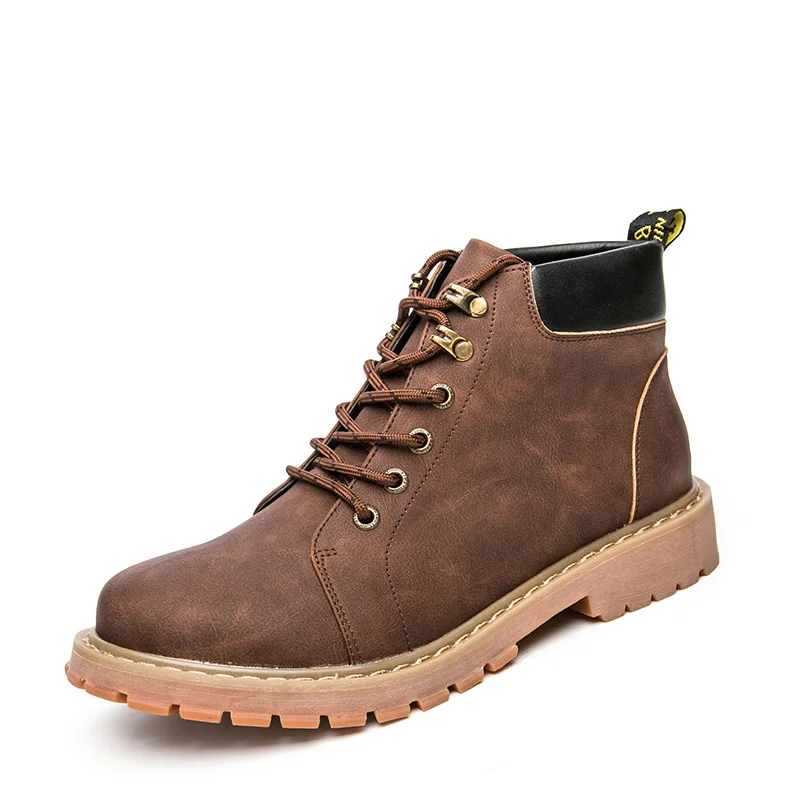 Brand Super Warm Men Winter Leather Waterproof Rubber Snow Boots Leisure England Retro Shoes For Big Size | Обувь