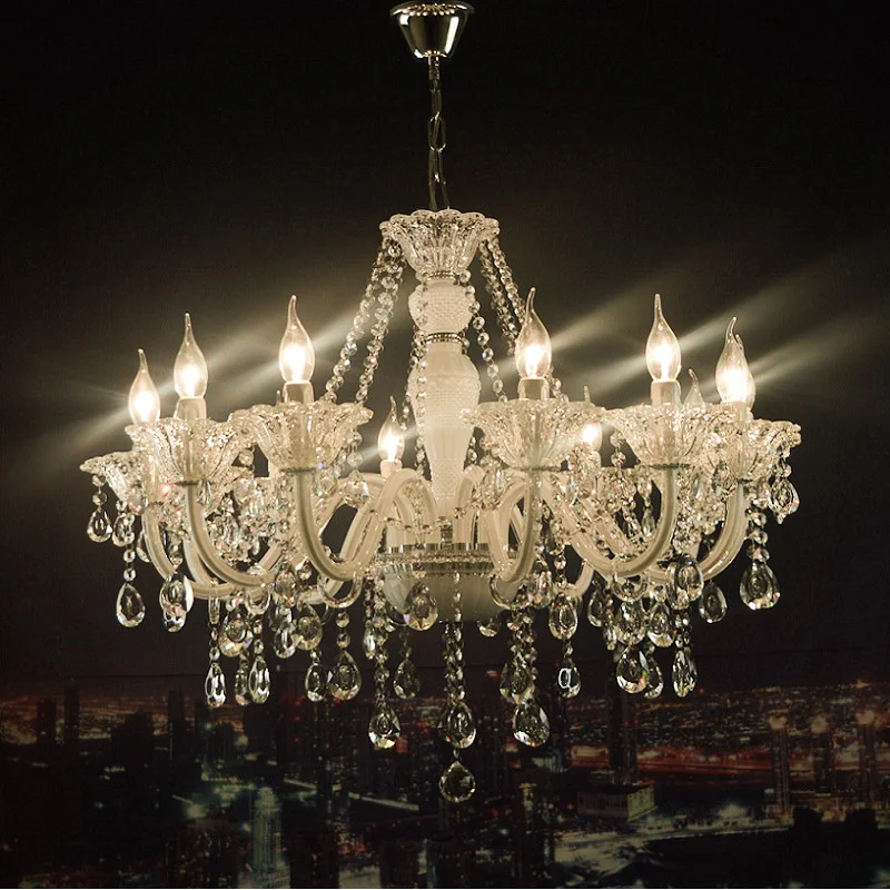 Хрустальная люстра в европейском стиле роскошная белая Современная хрустальная