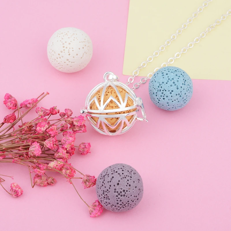 Подвеска EUDORA 20 мм с ароматическим диффузором ожерелье посеребренным кулоном