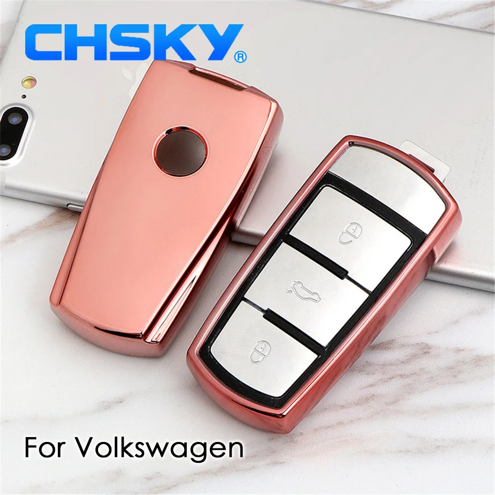 Чехол CHSKY из ТПУ для ключа volkswagen vw чехол passat cc автомобиля ключей аксессуаров