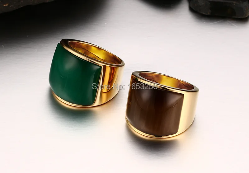 Зеленый/коричневый большой камень Модный дизайн Новое поступление 316L