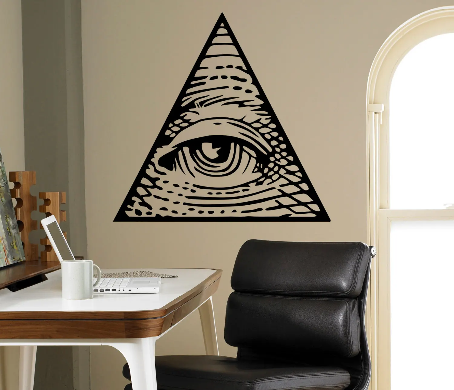 Всевидящее Око Пирамида виниловая наклейка на стену Illuminati Sigh Наклейка Декор Гостиная настенные фрески домашнего обихода F817
