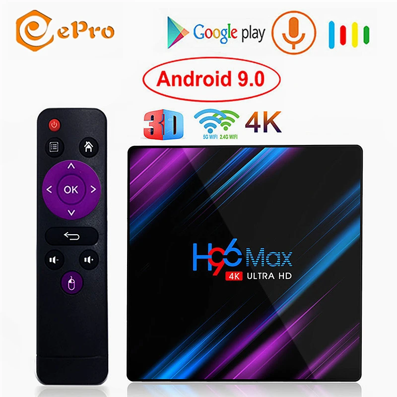 Android 9,0 H96 MAX Rockchip RK3318 ТВ коробка 4K BT4.0 4 Гб ram 32 ГБ rom H96 Max RK3318 телеприставка 2,4G/5G WiFi USB3.0 H96 MAX ТВ коробка