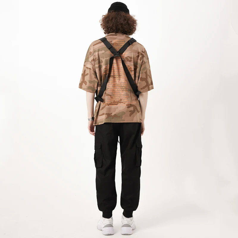 ENWAYEL бренд с буквенным камуфляжным принтом для мужчин 2019 Лето o-образным вырезом