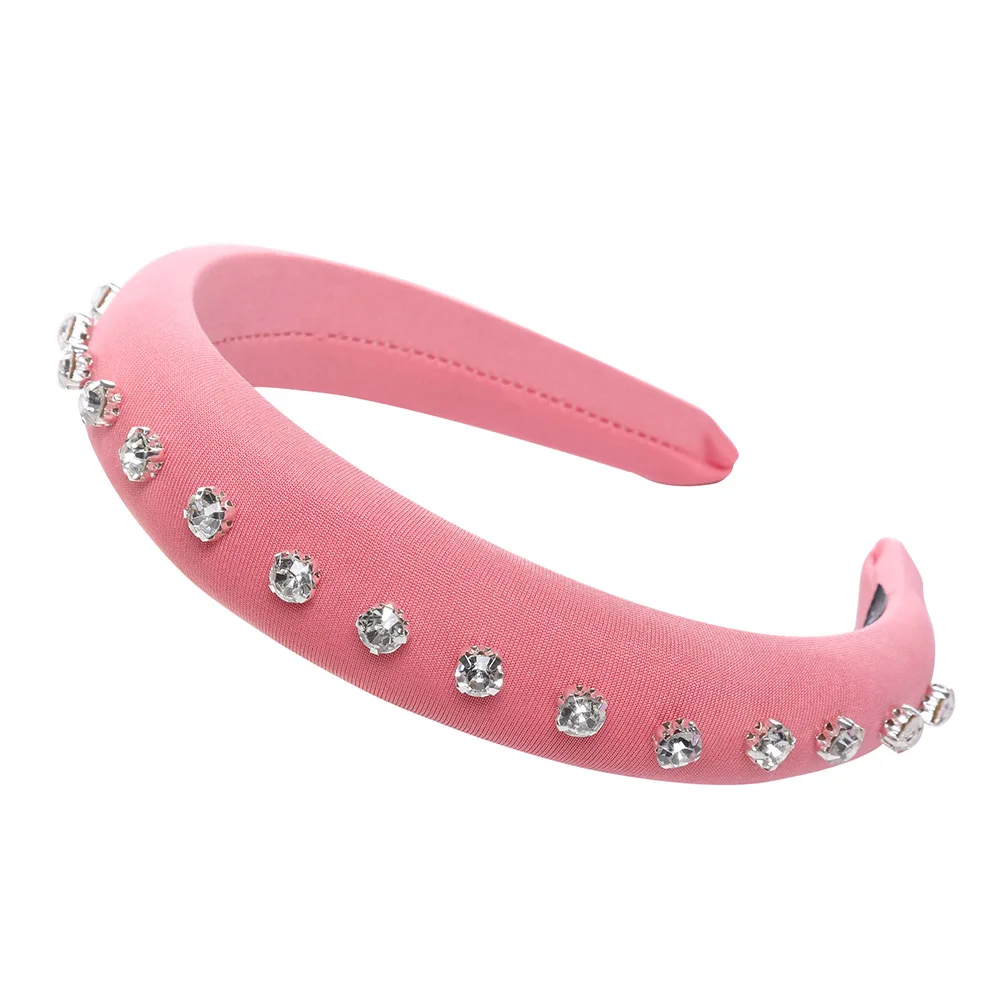 LEVAO осень しんじゅ ободок повязка на голову - Цвет: Pink Rhinestone
