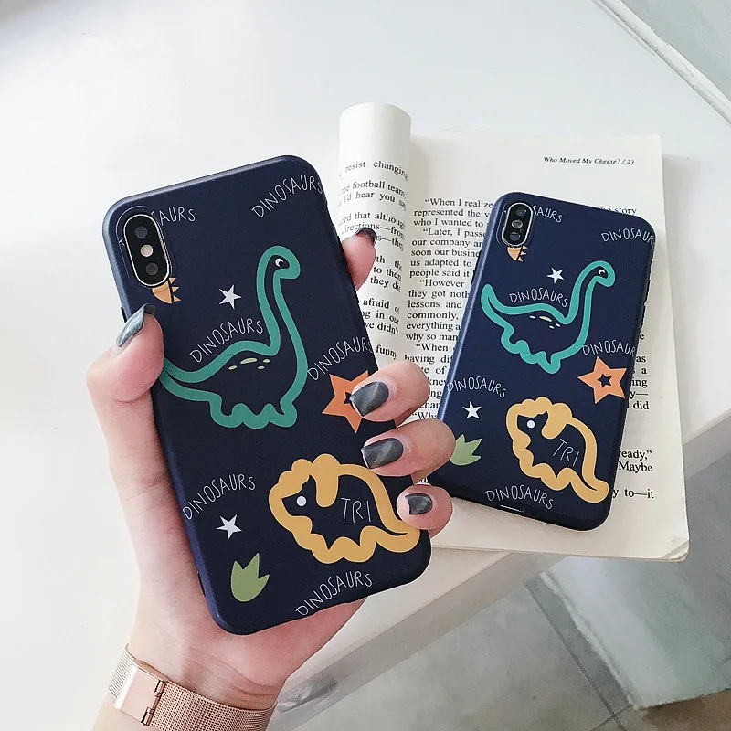 Hazy beauty чехол для iphone 7 мультяшный динозавр силиконовые мягкие ТПУ чехлы X XS XR Max 6 S 8