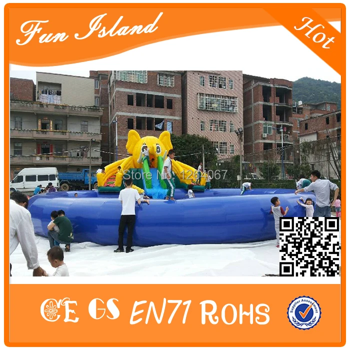 2017 надувной аквапарк и водная горка с бассейном для детей по индивидуальному