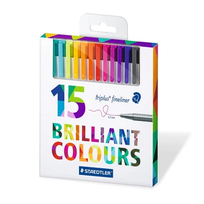 STAEDTLER 334 Triplus тонко пишущие ручки Блестящий Цвета тонкая грань ручка художественный Маркер ручки 15/20/30/36/42/48 Цвета 0,3 мм под покраску - Цвет: 15 Colors Set