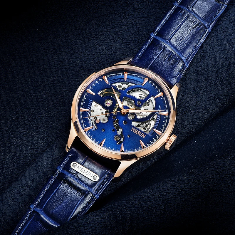Nesun 9502 Luxury Brand NESUN Men Fully Automatic hollow Mechanical Watches relogio masculino Waterproof clock | Наручные часы