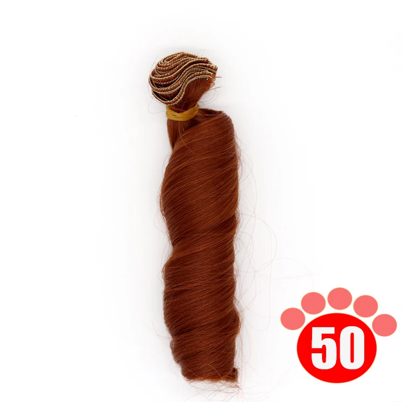 colour 50 Msiredoll bjd парик аксессуары 1 шт. 15*100 см волосы куклы для 1/3 1/4 1/6 1/12 вьющиеся кукольные волосы bjd парик diy - Цвет: colour 50