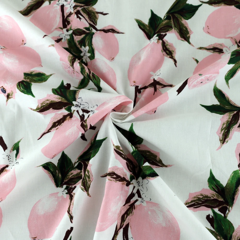 Розовый лимон Дизайн дышащий хлопок ткань платье Материал шитья юбка pastchwork