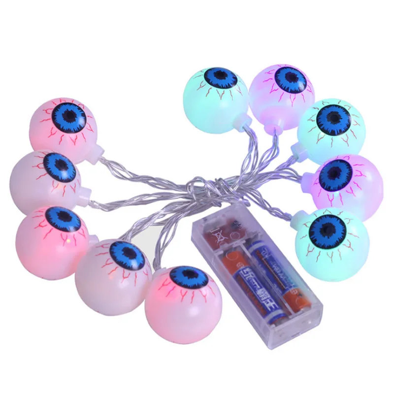 

10 led Halloween Decoration Pumpkin String Lights Skull Bat Ghost Eye LED Light Crazy Halloween Eve Outdoor Indoor Party Decor