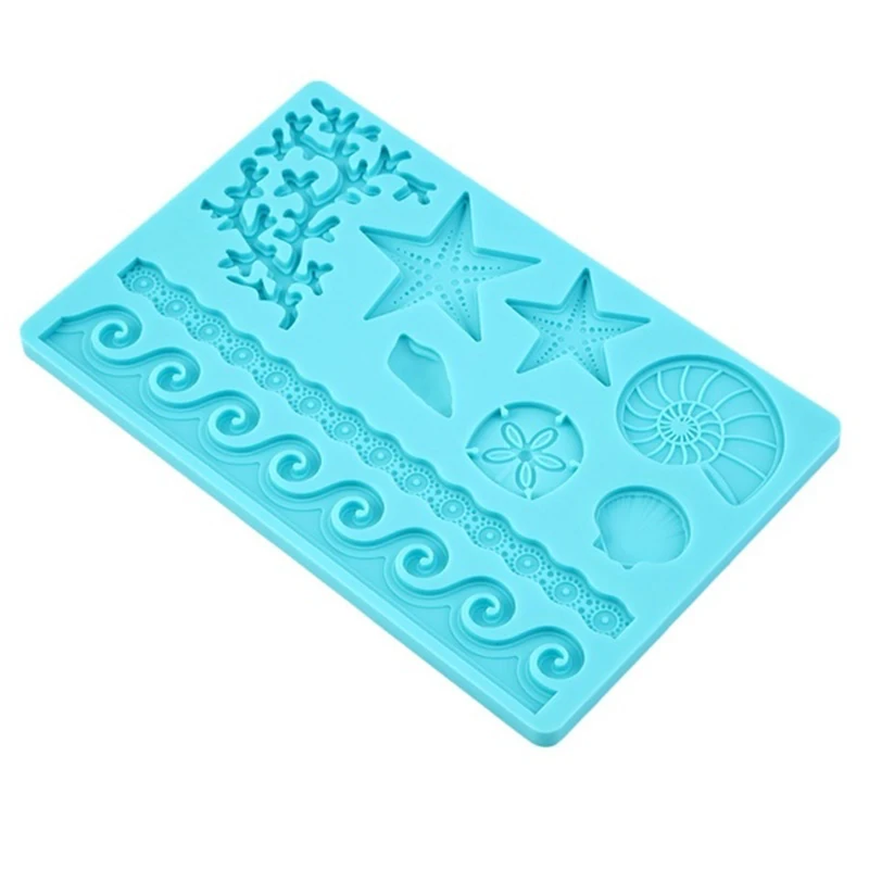 Подводный мир раковины плесень 3D DIY практичная волна Звезда помадка украшения