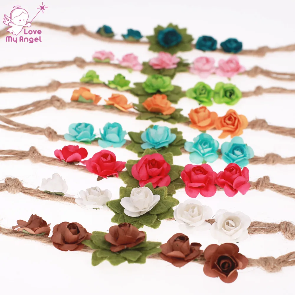 Шикарная повязка на голову с розовым цветком для девушек Женская бумажным