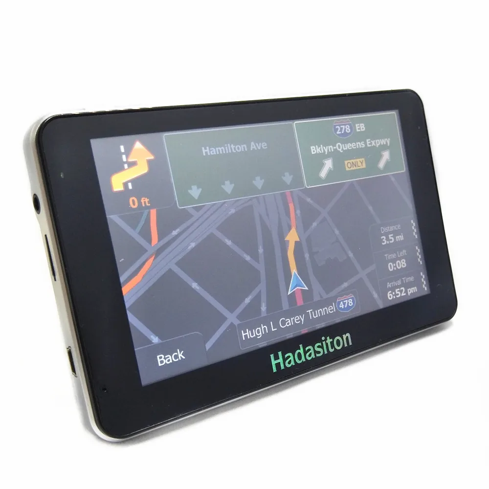 Лидер продаж! 5 дюймовый автомобильный gps навигации HD800 * 480 Sat Nav CPU800M Wince6.0 + 256 M/8 GB FM