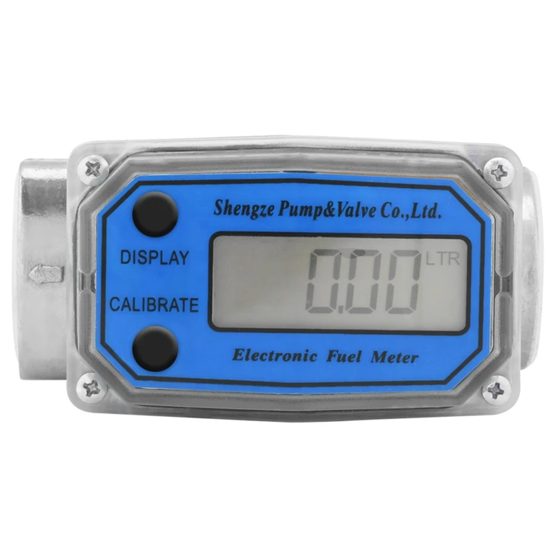 Lcd Digital Flow Meter Turbine Flowmeter Fuel 15-120L For Chemicals Water Sea Adjust Liquid | Инструменты