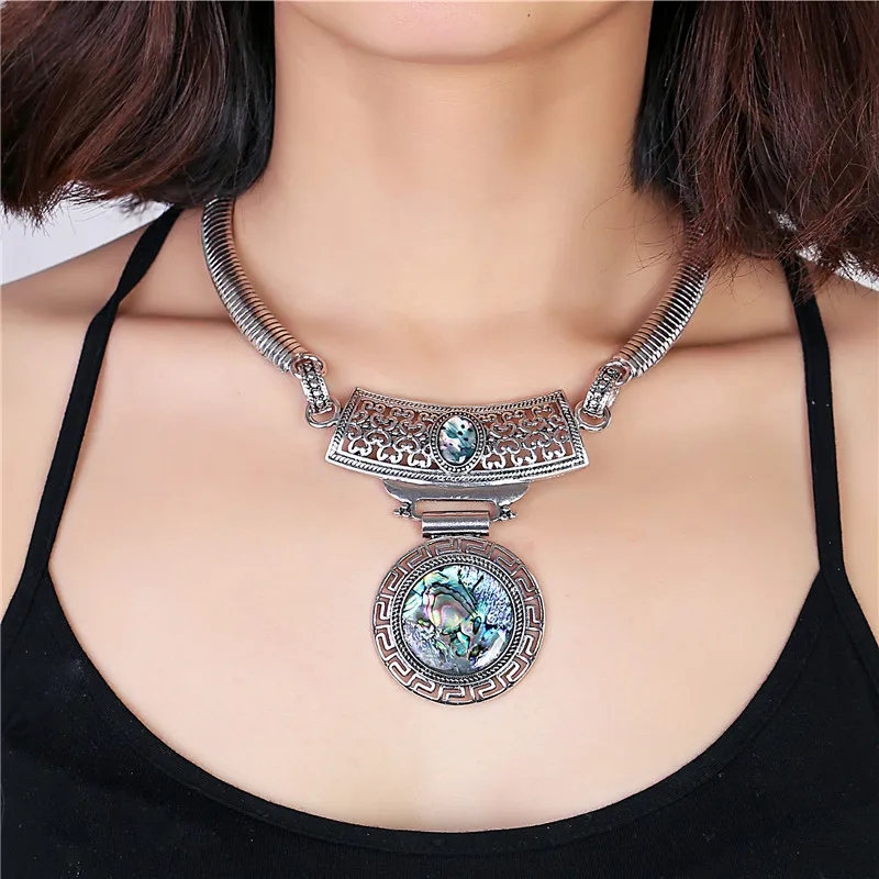 Богемное ожерелье для женщин колье ожерелья подвески натуральная оболочка