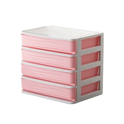 Pink 4 Layers Модный пластиковый органайзер для макияжа, женская коробка для хранения косметики, ювелирное ожерелье, контейнер для губной помады, настольный держатель, принадлежности - Цвет: Pink 4 Layers
