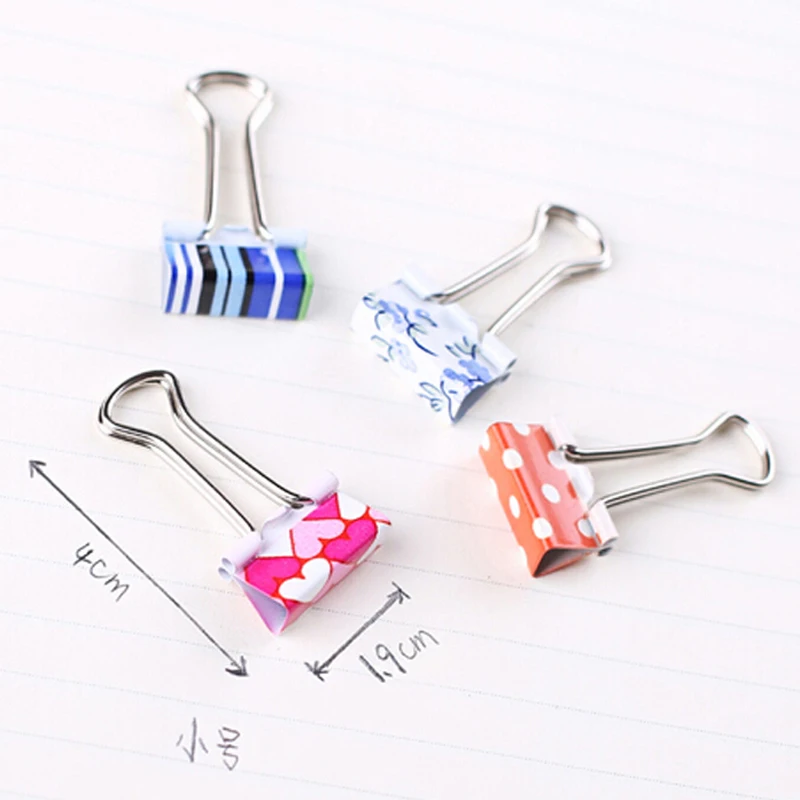 Милые 48 шт./лот металлические скрепки с цветочным принтом для бумаг канцелярские