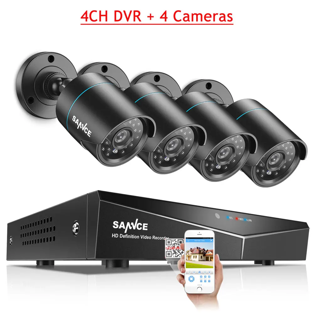 SANNCE 4CH DVR CCTV система 2/4 шт 720P TVI IR камера ночного видения для дома и улицы, комплект видеонаблюдения 1 ТБ - Цвет: Белый