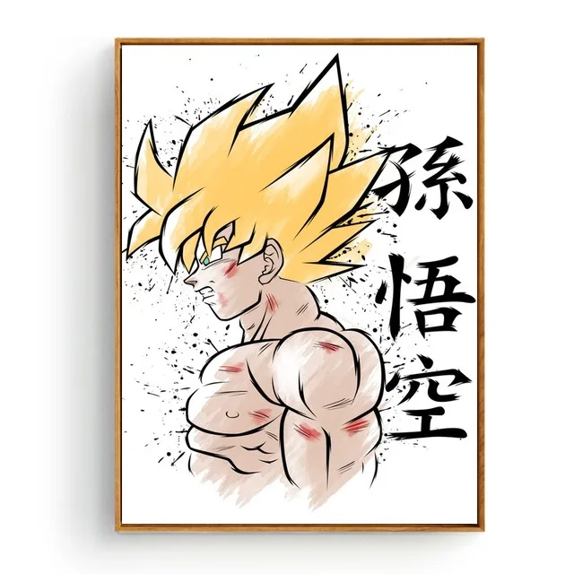XJNN1987-01 Домашний декор Nordic стиль холст современный Dragon Ball Гоку живопись картины на стену печатает акварель модульная плакат для комнаты мальчика - Цвет: XJNN1987-01