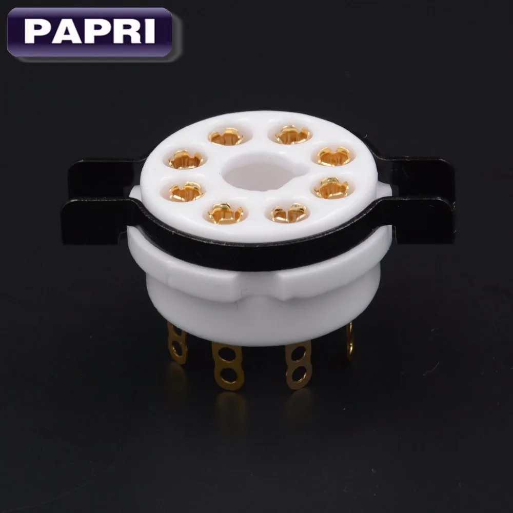 

1PCS Brand New K8A High Quality 8pin Ceramic Tube Socket Gold Plated Brass Feet Audio AMP for KT88 6SL7 6SN7 274B EL34 Etc