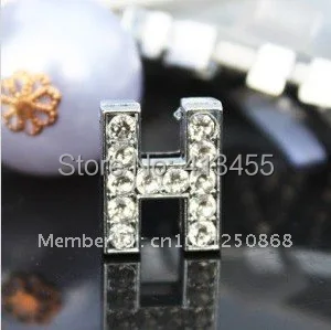 Wholesale Price ! 50PCS/lot 10mm H Rhinestone Slide Charm Letter For Bracelet / Wristband | Украшения и аксессуары