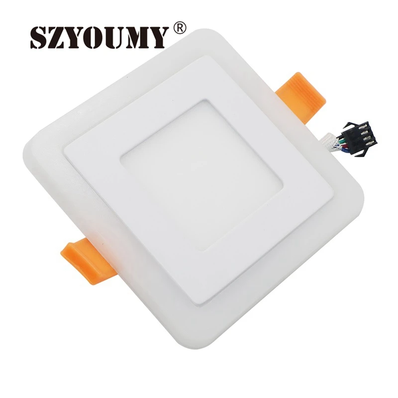 Ультратонкая квадратная Скрытая двухцветная СВЕТОДИОДНАЯ панель SZYOUMY 6 Вт 9 18 24
