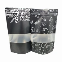 matte black stand up aluminum foil zip lock pack bag coffee bean dry tea storage pouches clear window doypack mylar package bag