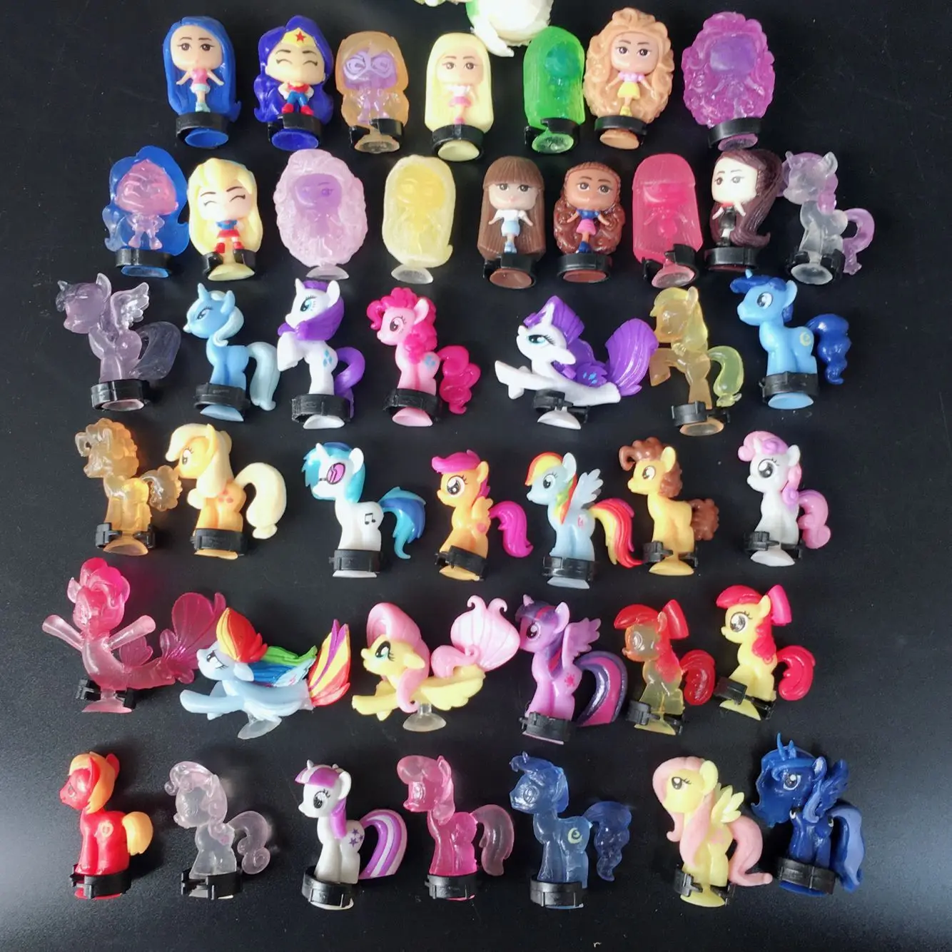 100 шт./лот 3 см Радуга лошади девушка Японии Мини фигурку. Аниме фигурки best подарок