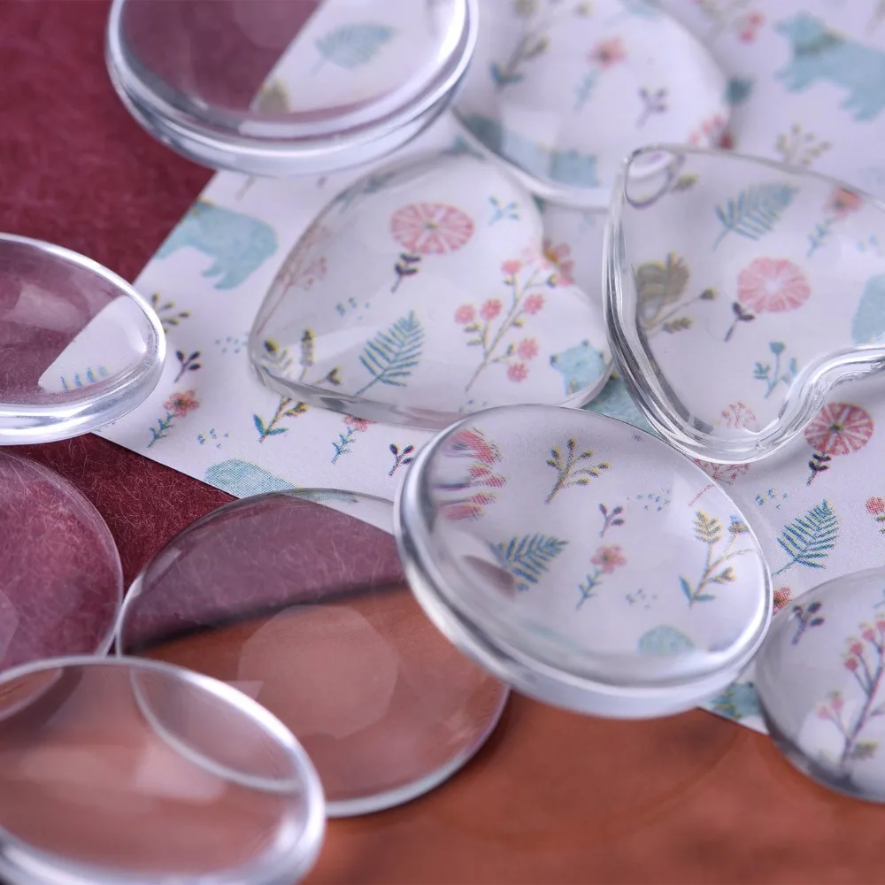 DIY 20 штук стеклянная кабошон прозрачная Камея купольная плитка с 12 подвесных