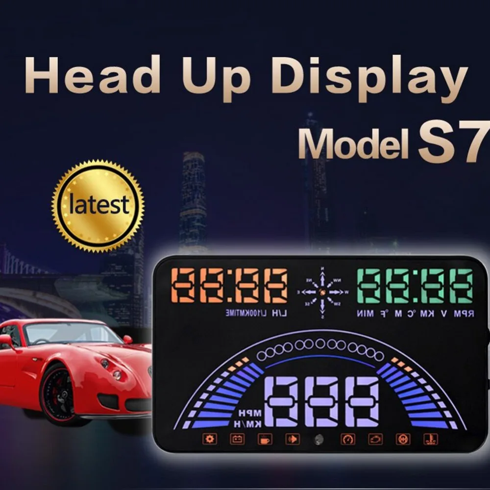 Универсальный автомобильный Hud Дисплей 5 8 &quotЖК дисплей Модель S7 безопасность
