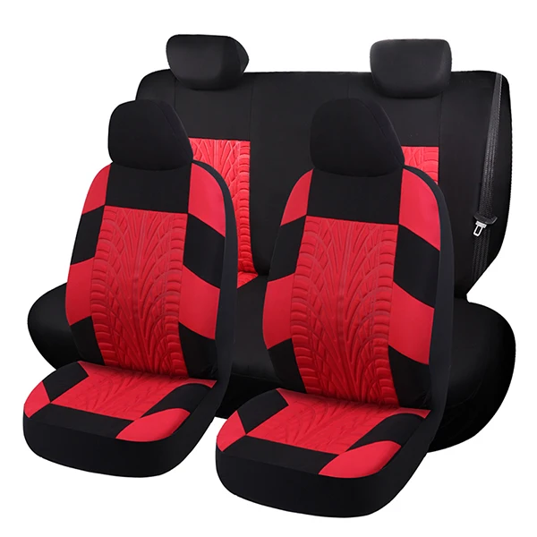 red Автомобильные чехлы для сидений, аксессуары для салона, подушка безопасности, совместимый чехол для сиденья для Лада Фольксваген, красный, синий, серый, защита для сидений - Название цвета: red