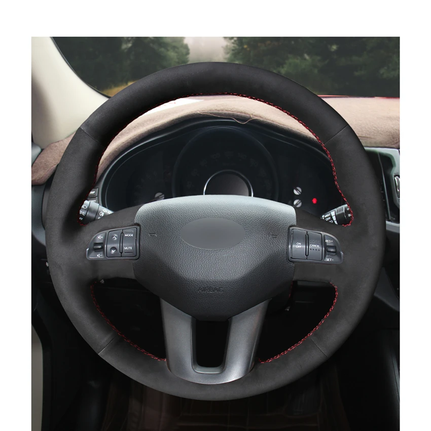Сшитая вручную черная замша ручной работы для Kia Sportage 3 2011 2012 2013 2014 2015 Ceed Cee ɽ 2010 |
