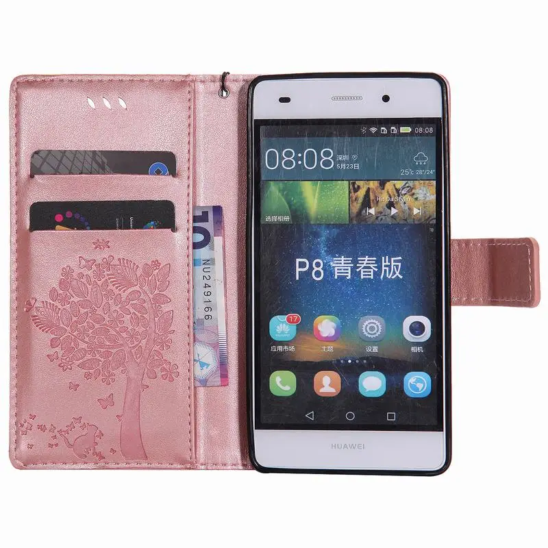 Кожаный чехол для huawei P8 Lite, чехол с откидной крышкой, кошелек для huawei P8 Lite, чехол с 3D рисунком, чехол для телефона huawei P8 Lite, чехол