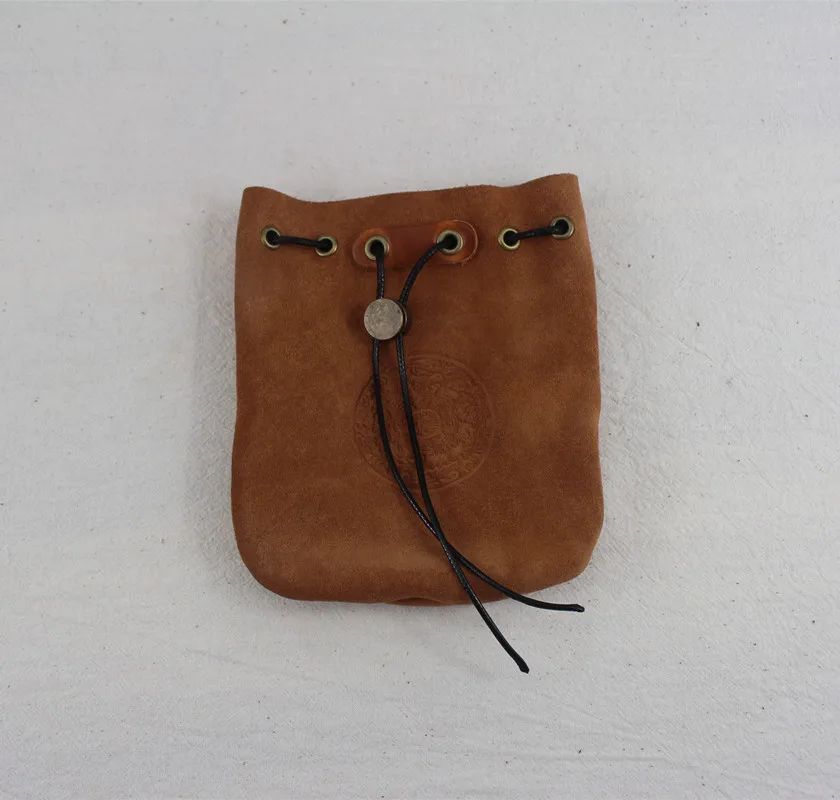 Brown LEACOOL спилок недорогой кошелек для мелочи Кошелек для монет из натуральной кожи органайзер для монет кошелек на шнурке упаковка ювелирных изделий сумки - Цвет: Brown