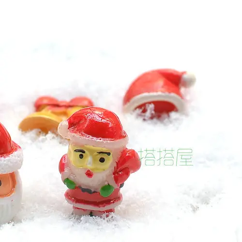 

10pcs/lot mini solid Father Christmas 22mm resin kawaii crafts DIY wedding decorations dollhouse christmas