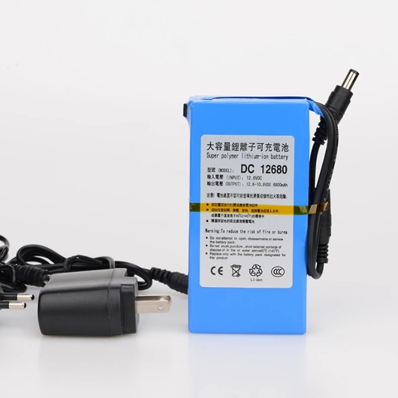 DC 12680 высокое Ёмкость 12V 6800 мА/ч, супер Перезаряжаемые переключатель литий-ионный Батарея пакет для фотоаппаратов и видеокамер