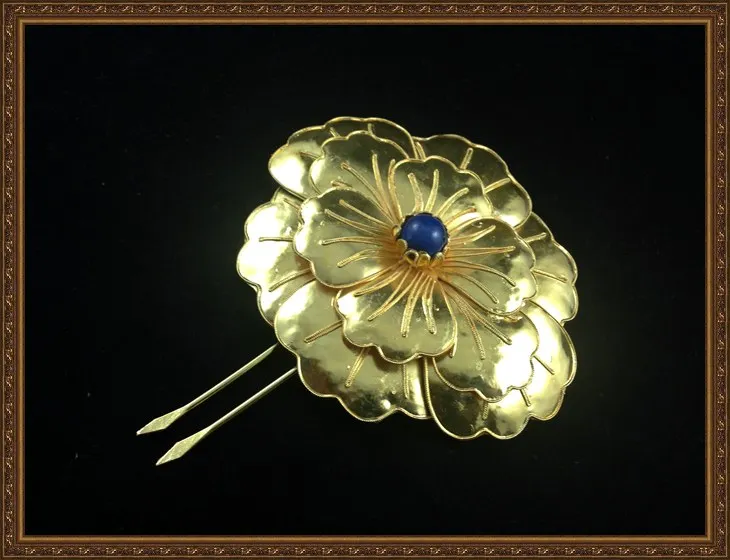 Традиционная Античная палочка для волос с золотым покрытием ручная работа Miao