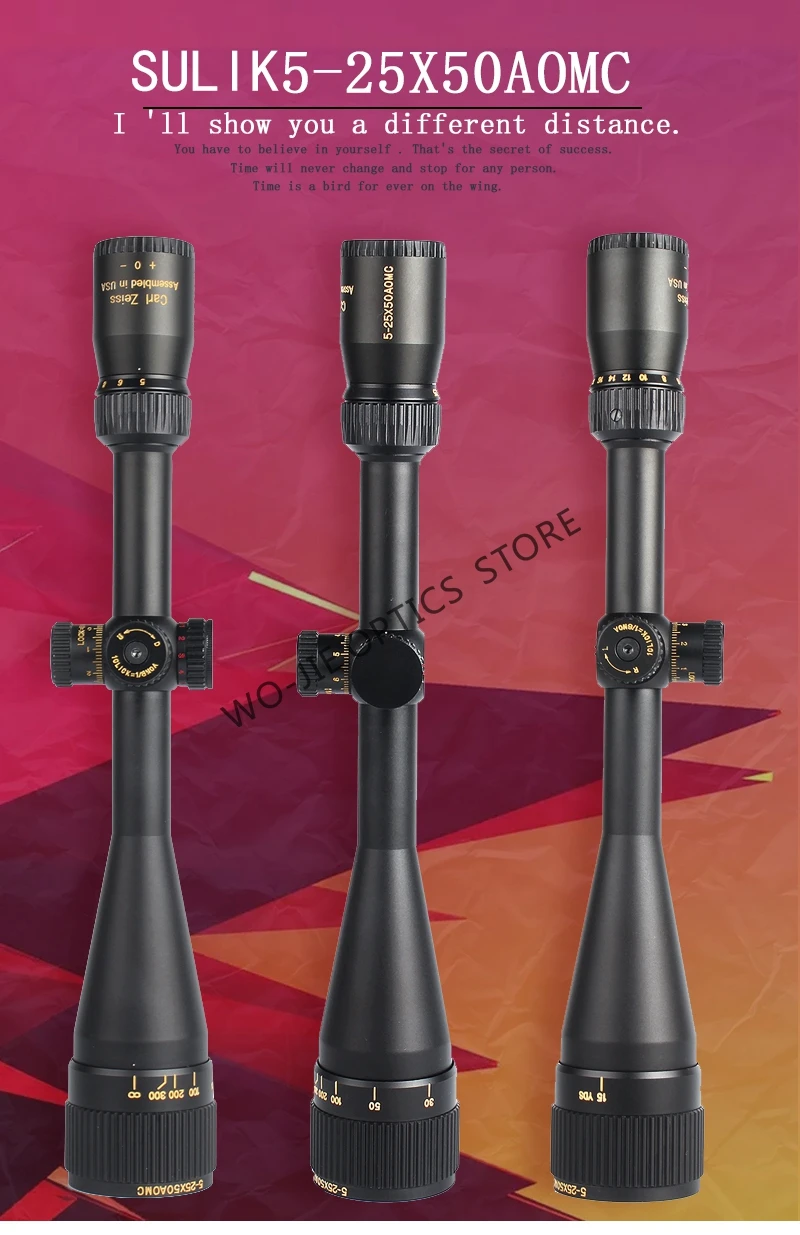 SULIKO 5-25X50AOMC тактический оптический прицел в прицел снайперской винтовки охотничьи прицелы пневматическая винтовка наружная Сетка прицел
