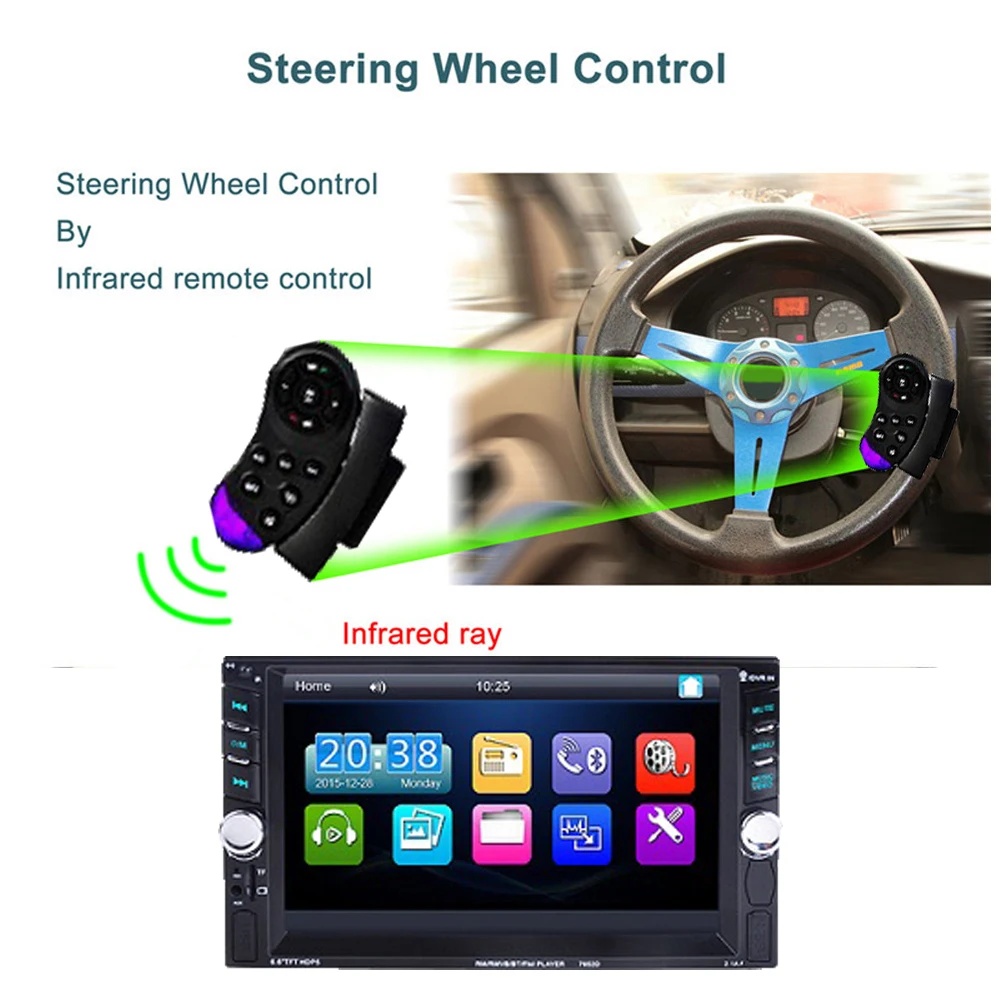 AMPrime 2 DIN Авторадио MP5 плеер 7652D 6 &quotдюймовый сенсорный экран HD Bluetooth стереорадио