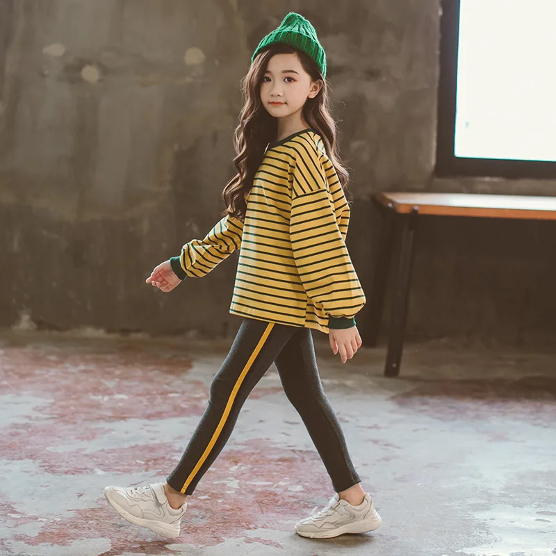 2018 г. Новый детский комплект одежды одежда для девочек подростков осенний свитер