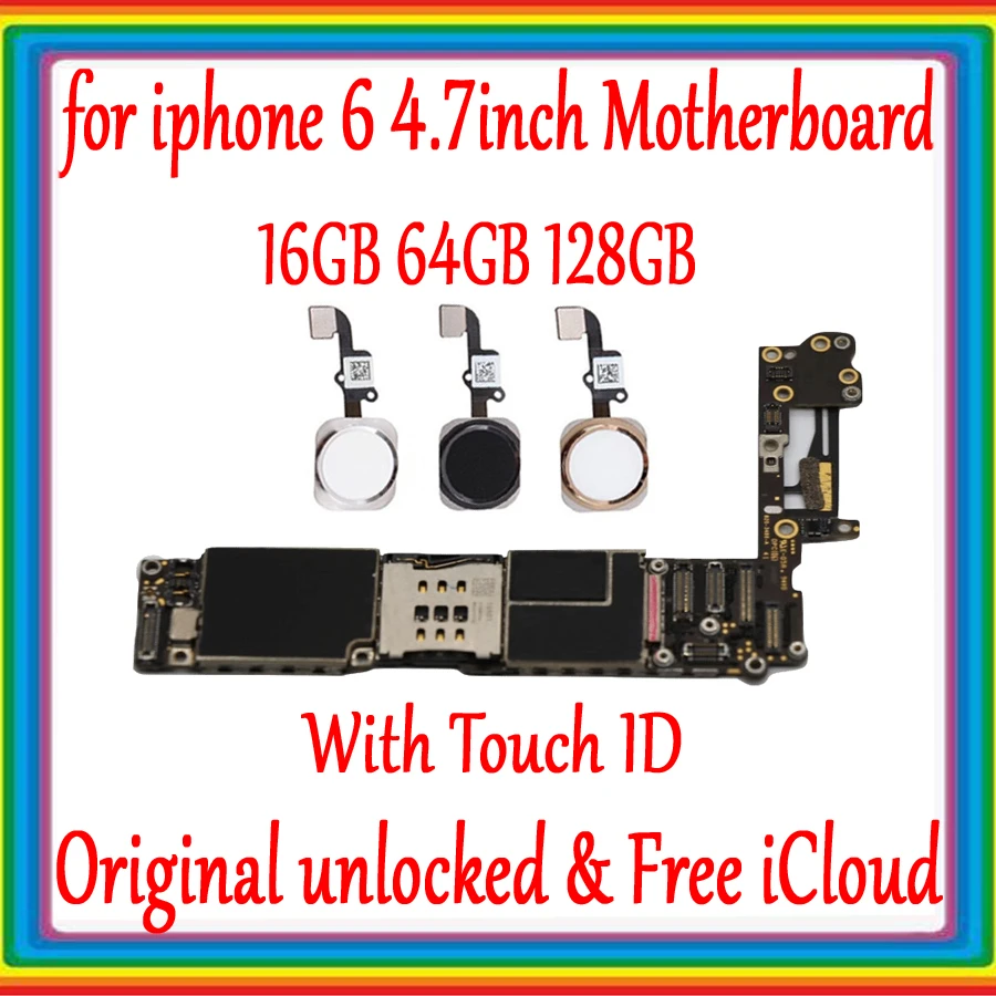 Материнская плата для iPhone 6 4 7 дюйма разблокированная материнская с Touch ID