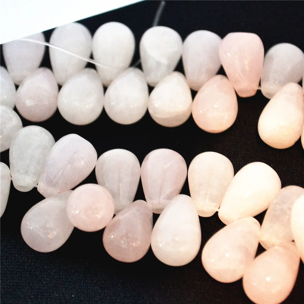 28 шт. бусины в форме капель воды 15 х10 мм|pear shaped beads|shaped beadsrose quartz |