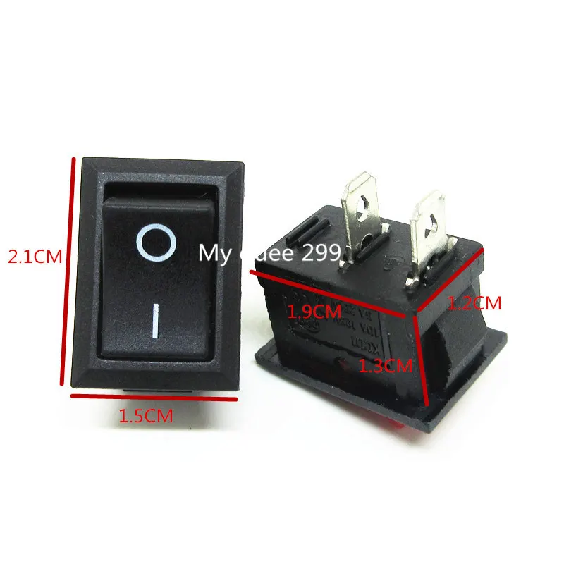 10 шт. переключатель типа корабля 15X21 KCD1-101 черный 2Pin 6A/250В вкл.-ВЫКЛ. 15*21 |